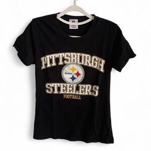 Pittsburgh Steelers Football NFL Black‎ Crew Neck Womens T Shirt Size M